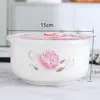 Caixa para conservar alimentos tigela de cerâmica para conservar alimentos tigela de almoço segura para micro-ondas com tampa tigela selada para geladeira tigela para macarrão instantâneo tigela de almoço para o trabalho