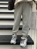 2026 Novo Estilo Coreano Calça de Moletom Forrada com Lã Outono e Inverno para Crianças para Esportes ao Ar Livre, Calça Casual Solta Engrossada para Crianças Maiores e Estudantes