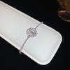 Pulsera Ajustable de Diamante Ovalado de Zirconia Chapada en Oro Real de Lujo Ligero Pulsera de Moda de Alto Sentido Pulsera Comodín para el Día a Día