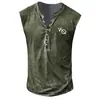Chaleco casual de hombre de talla grande con placket de siete botones, código europeo transfronterizo, estampado digital 3D de letras, cuello V sin cuello para hombre