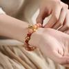 Crucero de Flor de Durazno Rosa y Dulce Raíz de Bodhi Literatura y Arte Ágata de So Yanyuan Durazno [Gas de Durazno Lleno] Pulsera para Mujer