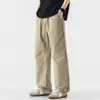 Ropa destacada para hombre / Pantalones casuales rectos holgados estilo americano de seda helada ligera de verano para hombre, pantalones holgados vintage de trabajo para hombre