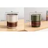 Vaso para enjuague bucal de madera de nogal, vaso para cepillo de dientes de acero inoxidable, vaso para cepillo de dientes doméstico estilo vintage, vaso de lavado elegante para parejas