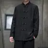 Otoño/Invierno 2026 Nuevo Estilo Chino para Hombre Cuello Alto Botón de Rana Retro Traje Tang Chaqueta Juvenil Holgada Casual