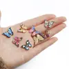 Pingentes Esmaltados de Borboleta Colorida para Fazer Brincos e Penduricalhos de Orelha, Materiais para Acessórios de Joias Artesanais, Pingentes DIY