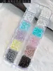 Decorações de Unhas Pérolas Coloridas Vibrantes Pérolas Redondas Planas Dopamina Tamanhos Mistos Pérolas Bolha Acessórios para Unhas