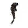 Trenzas para peluca de mujer, cabello trenzado con accesorio para el cabello de lazo, trenzas de cabello artificial natural estilo coreano, coleta de peluca con pinza de garra