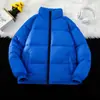 Jaqueta de Algodão Masculina Enbu de Inverno Cor Sólida Gola Alta Acolchoada Quente Tendência Moda Casaco Puffer Casual para Homens