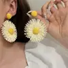 Pendientes Tejidos de Girasol Dulces y Frescos para Mujer Pendientes Estilo Vacaciones Dopamina Pendientes de Moda para Mujer