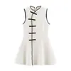 Vestido Curto Feminino Elegante Estilo Europeu e Americano Z Cross-Border Moda Nova 2026 Atacado Slim Fit Fivela de Nó 5029274