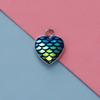 Ventas Calientes Transfronterizas Acero Inoxidable Corazón de Durazno Accesorios Colgante Escama de Pescado en Forma de Corazón Nuevos Accesorios de Joyería DIY Serie Océano