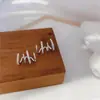 Pendientes de Línea Pequeños Frescos Estilo Coreano con Microincrustaciones de Circonita para Venta Caliente en TikTok Joyería de Oreja Elegante Viento Frío Celebridad de Internet Garras para Mujer