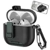 Adequado para Estojo de Fone de Ouvido AirPods 4 com Textura de Couro Fivela de Travamento, Estojo Protetor Bluetooth Apple 1ª/2ª Geração Pro3, Suporte para Celular