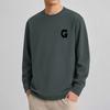 Camiseta de manga larga de algodón pesado de 260 g para hombre, estilo americano, con base interior, cuello redondo, para otoño