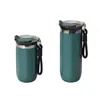 Elegante y práctica taza de café de acero inoxidable con diseño de asa colgante, perfecta para mantener las bebidas calientes o frías, e ideal para la oficina, el trayecto al trabajo o el uso en el coche.