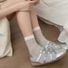 Calcetines de verano calcetines de tubo para mujer calcetines finos de contraste calcetines de rizo de boca calcetines de algodón sin costuras antipilling para mujer al por mayor