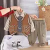 Conjunto de Três Peças Longa Manga Primavera Estilo Coreano para Meninos, Novo Conjunto de Rua Tendência e Fashionável de Manga Longa para Primavera e Outono, Direto do Fabricante