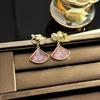 Brincos de cristal em forma de leque de moda estilo coreano sem furos para orelhas, brincos de design de nicho avançado, brincos de luxo simples e leves