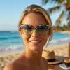 Gafas de Sol Estilo Retro Europeo y Americano con Montura Negra Ojo de Gato, Protección UV, Gafas de Sol para Proteger del Sol, Decoración Metálica, Modernas, Versátiles Gafas de Sol