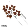 Folha artificial de ácer única, folha de figueira da Índia, folha de ginkgo, folha de bétula, ramo de mangueira, ramo de árvore artificial, produto semiacabado para decoração de jardim