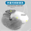 Almohada de cuello con boquilla de aire de presión cuidadosamente seleccionada, funda de terciopelo de cristal, núcleo de almohada de PVC, almohada para viajes al aire libre, almohada inflable, almohada en forma de U
