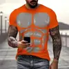 Camiseta Divertida Estampado Digital 3D Músculo Moda Calle para Hombres y Mujeres Manga Corta Venta Caliente Transfronteriza