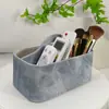 Caja de Almacenamiento de Cosméticos de Cuero, Organizador de Brochas de Maquillaje de Gran Capacidad para Tocador, Caja de Almacenamiento Simple para Escritorio Lg8195