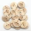 Botones de madera natural redondos con impresión de dos ojos, de alta gama, decorativos, de color madera, estilo pastoral, en stock, venta al por mayor