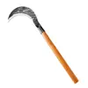 Hoz Martillada de Acero al Manganeso para Cortar Tallos de Maíz, Hierba y Ramas; Machete de Doble Propósito para Cortar y Deshierbar