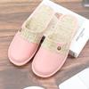Pantuflas de Cuero de Vaca Engrosado de Primera Capa para Primavera y Verano, Artículos de Regalo para Uso Doméstico, Pantuflas de Cuero Antideslizantes con Botón, Estilo para Parejas