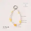 Corrente de celular estilo Zen Chinês com jade amarelo milho Dongling e pulseira de pulso acessório artesanal com múltiplas contas, vem com adesivo