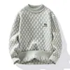 Venda Quente Transfronteiriça Moda Tendência Casual Malha Gola Redonda Suéter Fábrica Masculino Malhas Cinza Claro