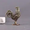Nuevo Par de Gallo y Gallina del Zodiaco de Latón, Gallo Dorado de Cobre Puro para la Riqueza, Decoración del Hogar, Adorno de Mascota de Té para Mesa de Sala de Estar