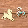 Múltiples Dijes de Aleación para Manualidades Chapado en Oro KC Animales Esmaltados Caballo Hormiga Oruga Insecto Caracol Colgantes Accesorios