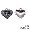 Colgante de Nudo de Lazo y Corazón de Plata Antigua 18x18mm 2.1g Accesorios DIY de Comercio Exterior Artículo Popular Transfronterizo