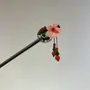 Horquilla Antigua de Imitación de Sándalo de Alta Calidad Broche Elegante para el Cabello Borla de Madera Accesorios para el Cabello Paso a Paso Hanfu Cheongsam