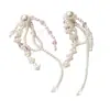 Pendientes Largos con Borla de Perla de Cristal Estilo Mismo de Corea del Sur Accesorios para Pendientes DIY Joker Cadena Larga para Oreja Material para Mujer Venta al por Mayor