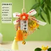 Pingente de Leque de Bambu do Festival do Meio Outono, Leque Tecido de Bambu para Pendurar na Porta, Sachê Interno com Sino, Decoração de Porta de Entrada, Ornamento Tradicional Chinês para Pendurar no Carro, Novo Estilo Chinês