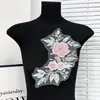 Exquisita Malla Floral Bordada con Lentejuelas y Cuentas 3D Parche Bordado Adorno para Escote y Pecho Accesorios DIY para Ropa