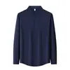 [10A Antibacteriano] Camisa clásica de otoño/invierno para hombre, resistente a las arrugas, de manga larga, informal y adecuada para el trabajo, diseño simple, top de infrarrojos lejanos