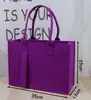 Bolsa de Feltro com Alça Logo Bolsa Tote de Luxo Bolsa de Mão em Cor Contrastante Nova Bolsa de Presente 2024