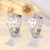 Qiao Lanxuan Aretes Nuevos Japoneses y Coreanos S925 Plateados Cadena Redonda Pequeña Sonriente Personalidad Aro para la Oreja Oro Rosa Hebilla para la Oreja