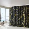 Conjunto de Cortina de Chuveiro com Padrão de Mármore Leve de Luxo, Conjunto de Cortina Divisória de Banheiro Quatro Peças, Espessada, Impermeável, à Prova de Mofo, Separação de Seco e Molhado