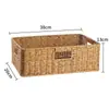 Cesta de almacenamiento de mimbre sintético ropa sucia juguetes bocadillos artículos varios cesta de almacenamiento tejida en bambú hogar sala de estar mueble de TV escritorio completo
