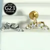 Titânio F136 com Zircônia Embutida, Base Plana com Rosca Interna com Zircônia Estrela de Cinco Pontas, Piercing de Lóbulo da Orelha, Piercing de Lábio, Joia para Piercing de Cartilagem da Orelha 16g