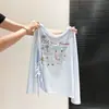 Camisa Cover-Up Fina de Lyocell, Camiseta Manga Longa Levemente Transparente para Mulheres, Estilo Preguiçoso de Verão 2026 Top Fino de Proteção Solar A12314