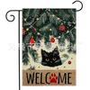 Série Boneco de Neve Pinheiro de Natal de Inverno Mais Vendida da Amazon Decoração de Pátio Externo Bandeira de Jardim de Linho Dupla Face