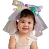 Novo Estilo Super Fada Princesa Bastão Twist Dopamina Véu Bebê Sessão de Fotos de Aniversário Grampo de Cabelo Fofo para Meninas Acessórios de Cabelo para Fotos