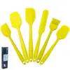 Raspador de silicone para assar transfronteiriço 6 peças conjunto de espátulas raspadoras de bolo e creme Pincel de óleo integrado Conjunto de 6 peças