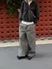 Pantalones casuales de cuadros retro americanos con botones para hombre y mujer, marca de moda urbana, elegantes y holgados, versátiles pantalones de cuadros rectos